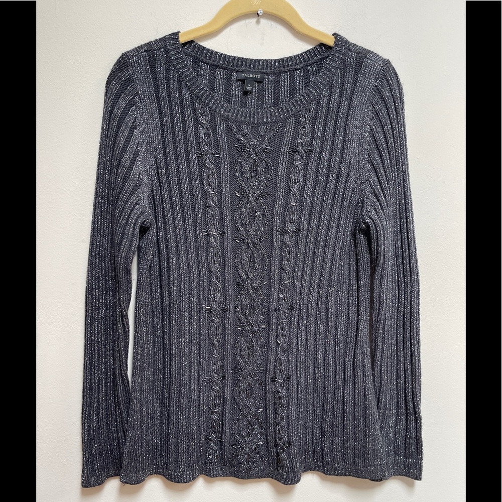 Talbots Sequin & Silver Sweater